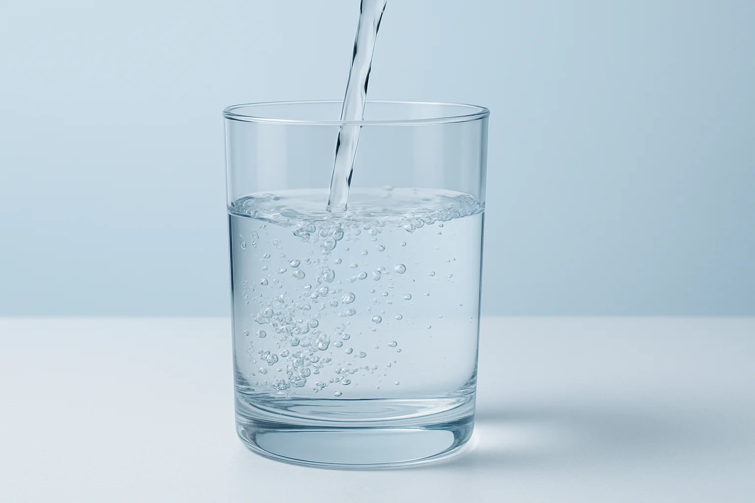 a glass of water